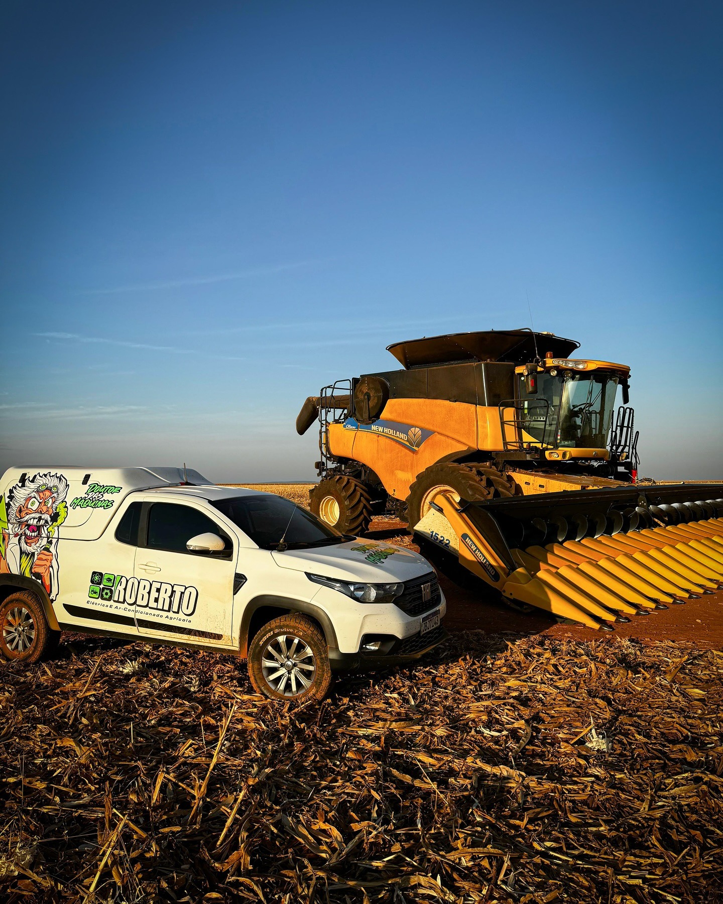 Atendimento em campo a colheitadeira New Holland